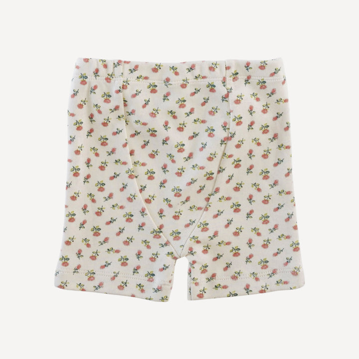 short sleeve crew neck shortie pj set | french rose bud | organic cotton interlock