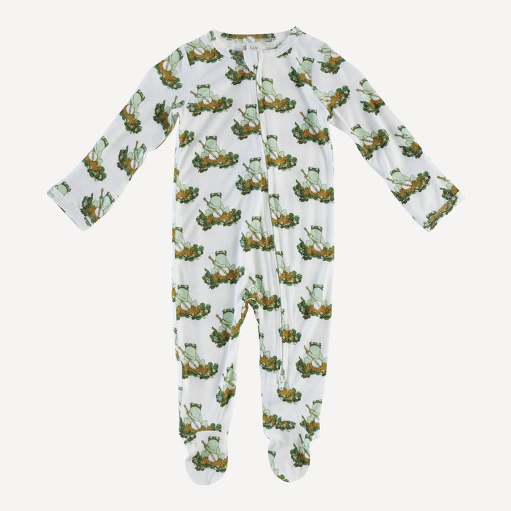 long sleeve zipper footie | frog and banjo | lenzing modal