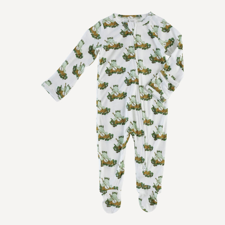 long sleeve zipper footie | frog and banjo | lenzing modal