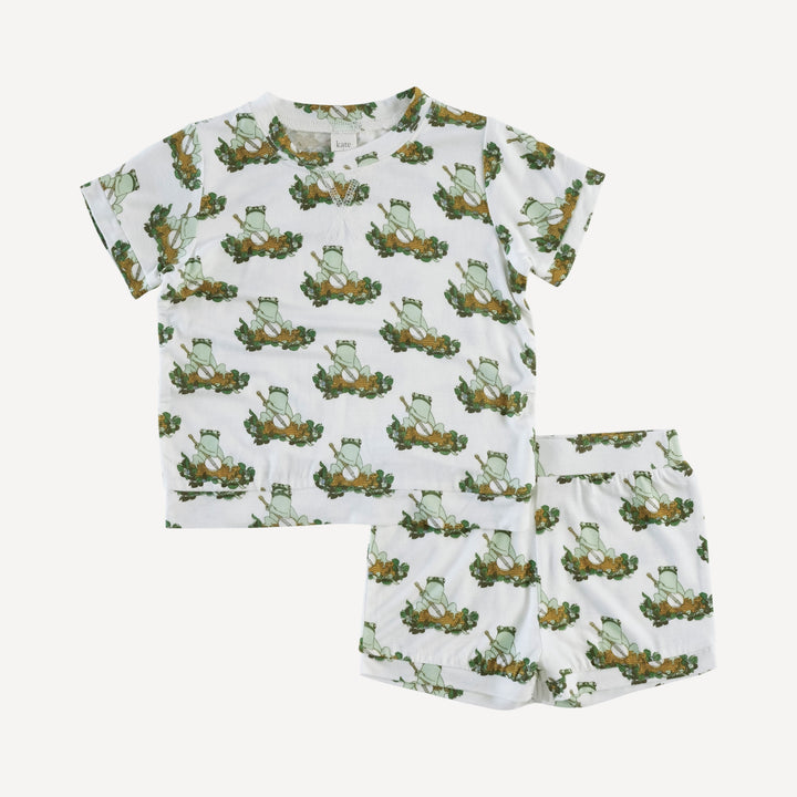 retro shortie short and short sleeve topstitch tee set | frog and banjo | lenzing modal