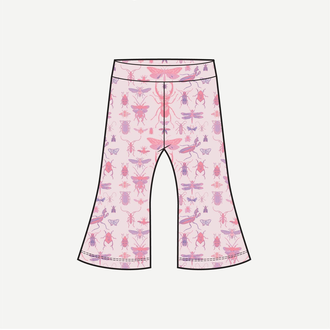 PREORDER flare leg pant | pink insects | modal
