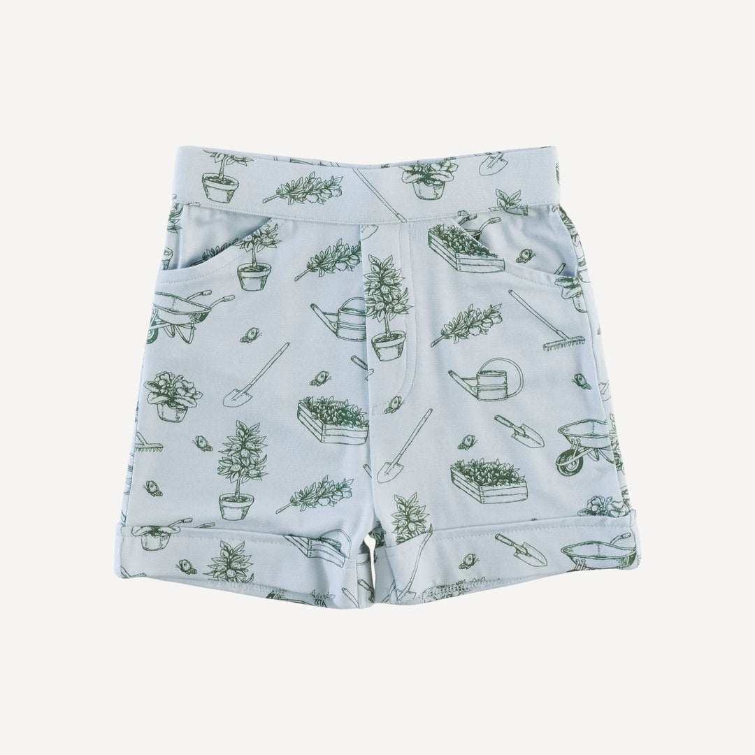 cuffed pocket short | gardening | bamboo