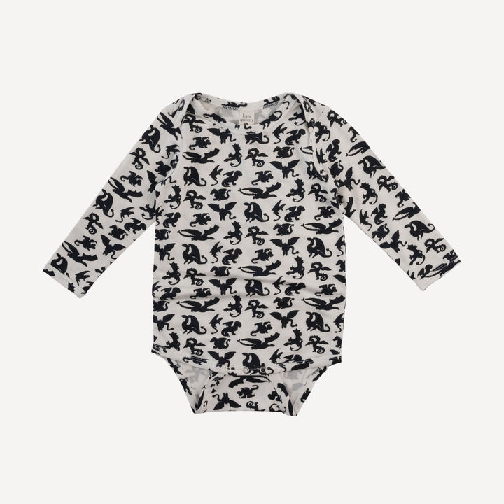 long sleeve lap neck bodysuit | gargoyles | bamboo