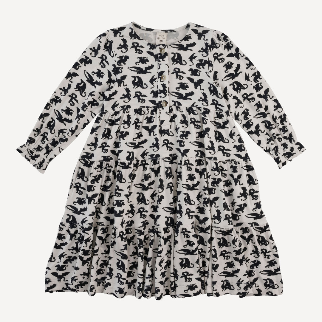 long sleeve henley prairie dress | gargoyles | bamboo