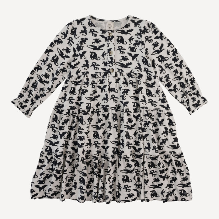 long sleeve henley prairie dress | gargoyles | bamboo
