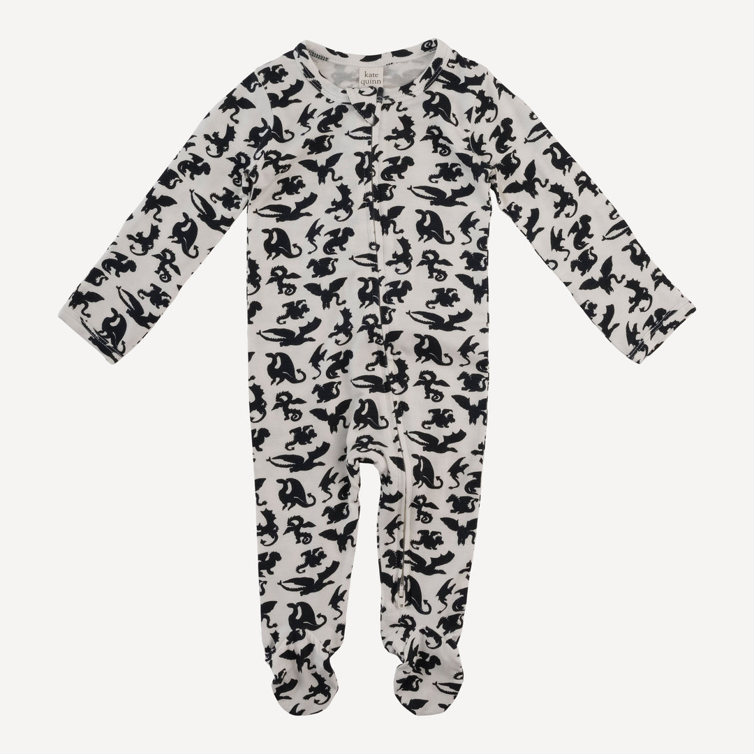 long sleeve two way zipper footie | gargoyles | bamboo