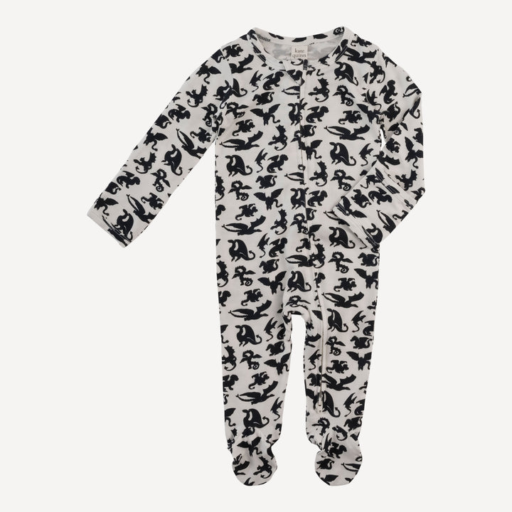 long sleeve two way zipper footie | gargoyles | bamboo