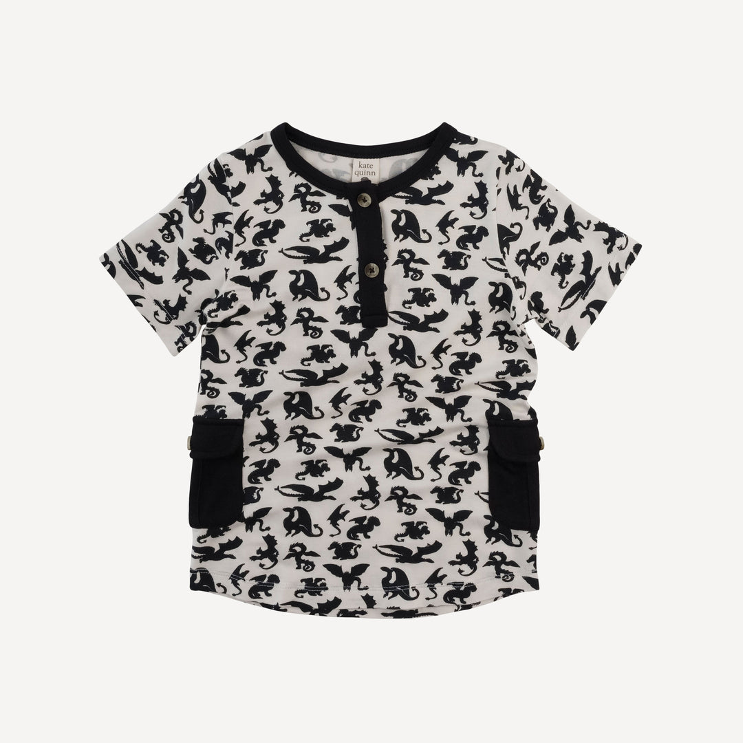 short sleeve cargo pocket tee | gargoyles | bamboo