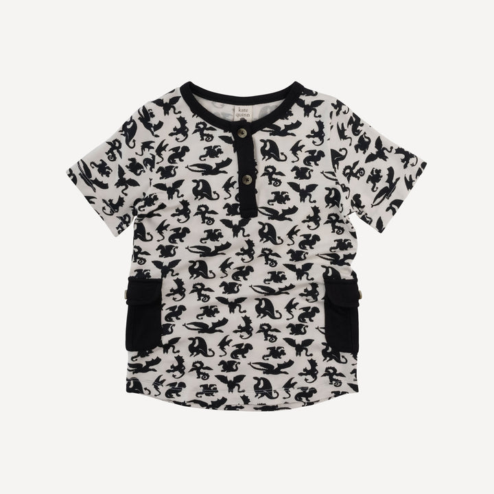 short sleeve cargo pocket tee | gargoyles | bamboo