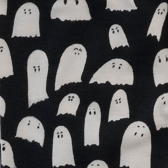 long sleeve two way zipper footie | ghosts | bamboo