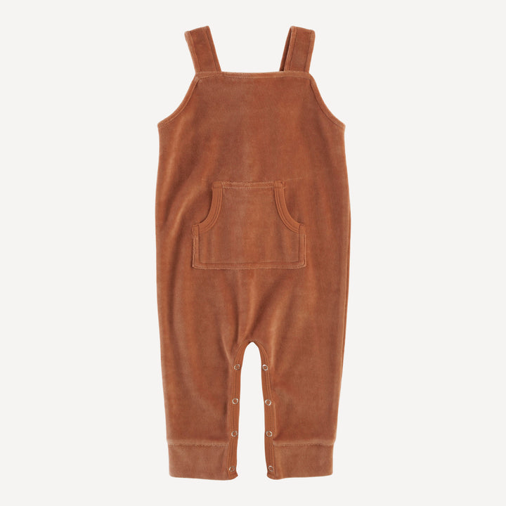 kanga pocket overall | gingerbread | organic cotton velour