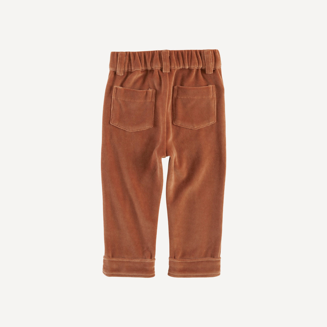 pintuck pant | gingerbread | organic cotton velour