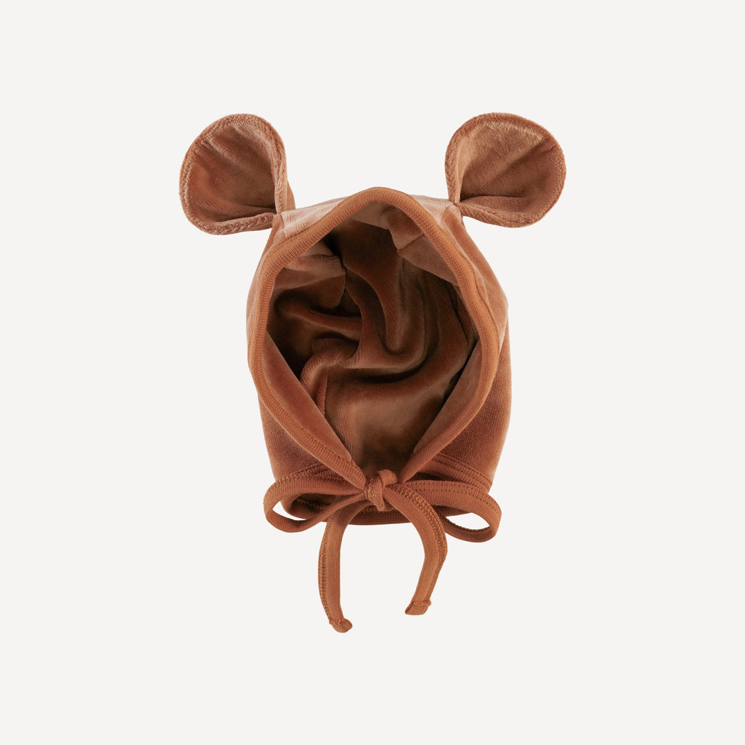 bear hat | gingerbread | organic cotton velour