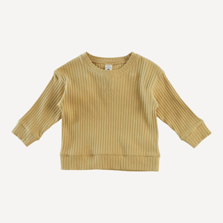 long sleeve relaxed jogger set | golden honey | organic cotton wide rib