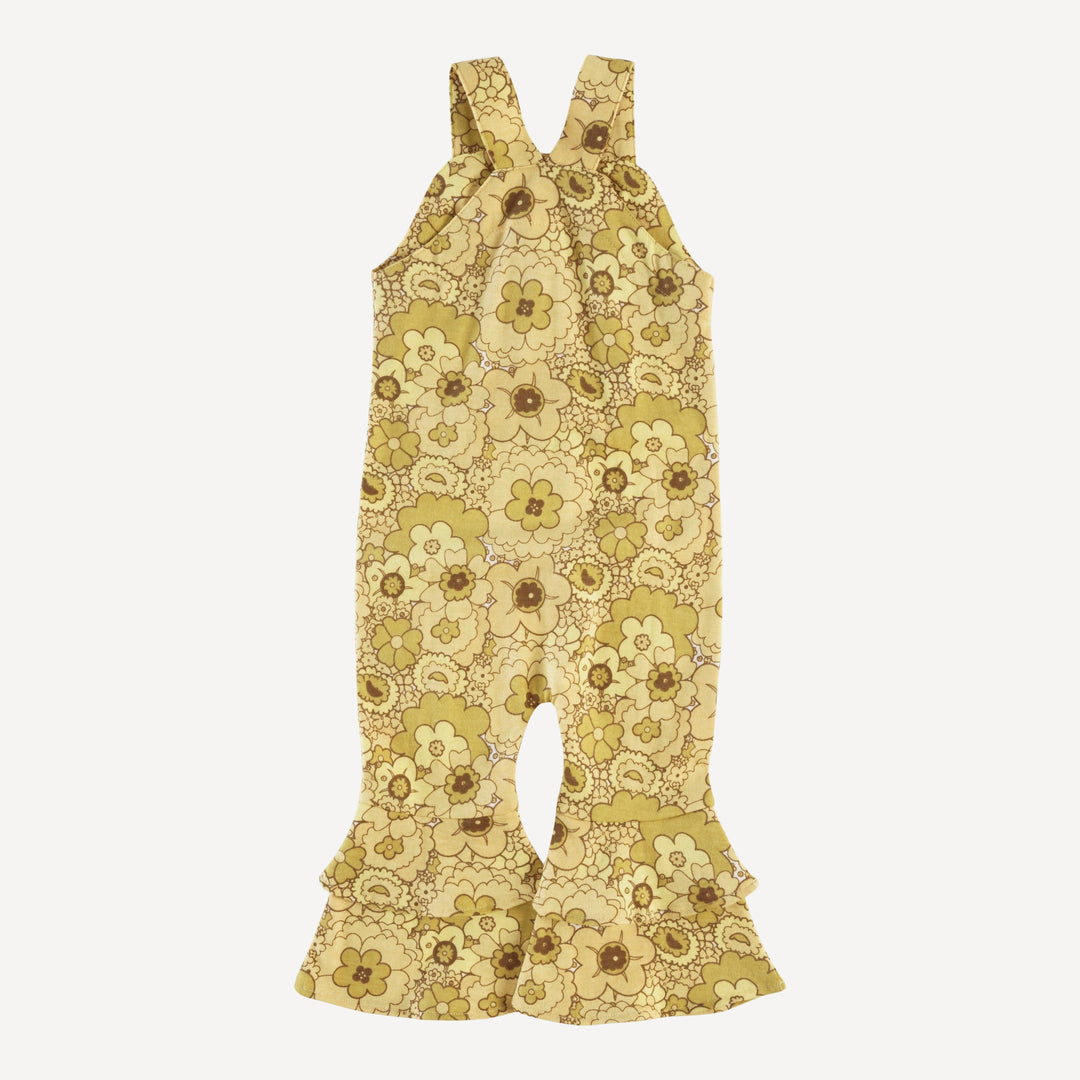 anne jumpsuit | golden mid-century floral | organic cotton jersey