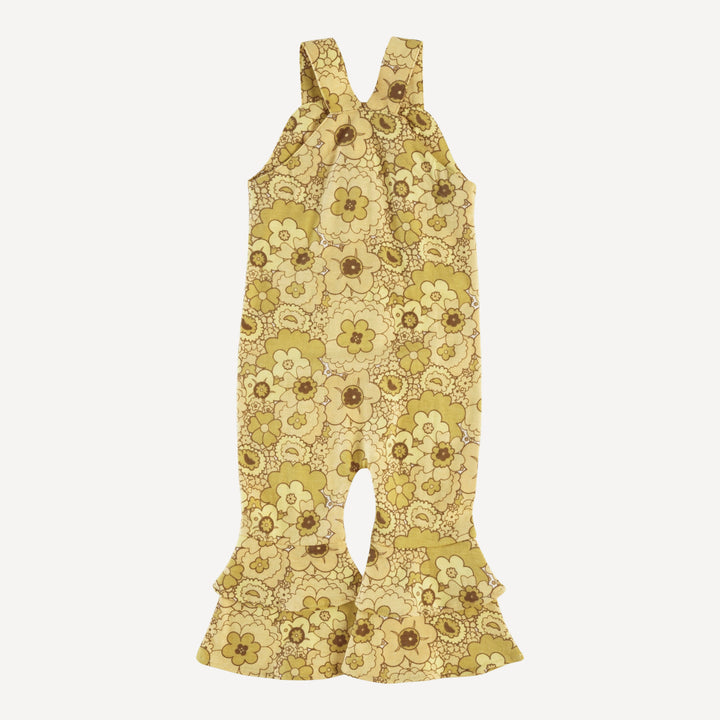 anne jumpsuit | golden mid-century floral | organic cotton jersey