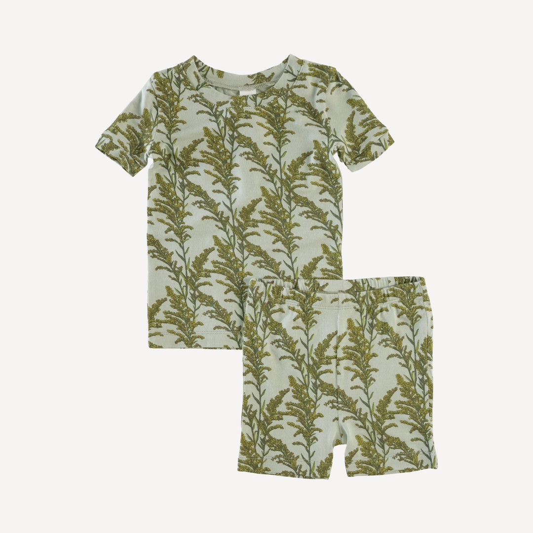 short sleeve crew neck shortie pj set | goldenrod | modal