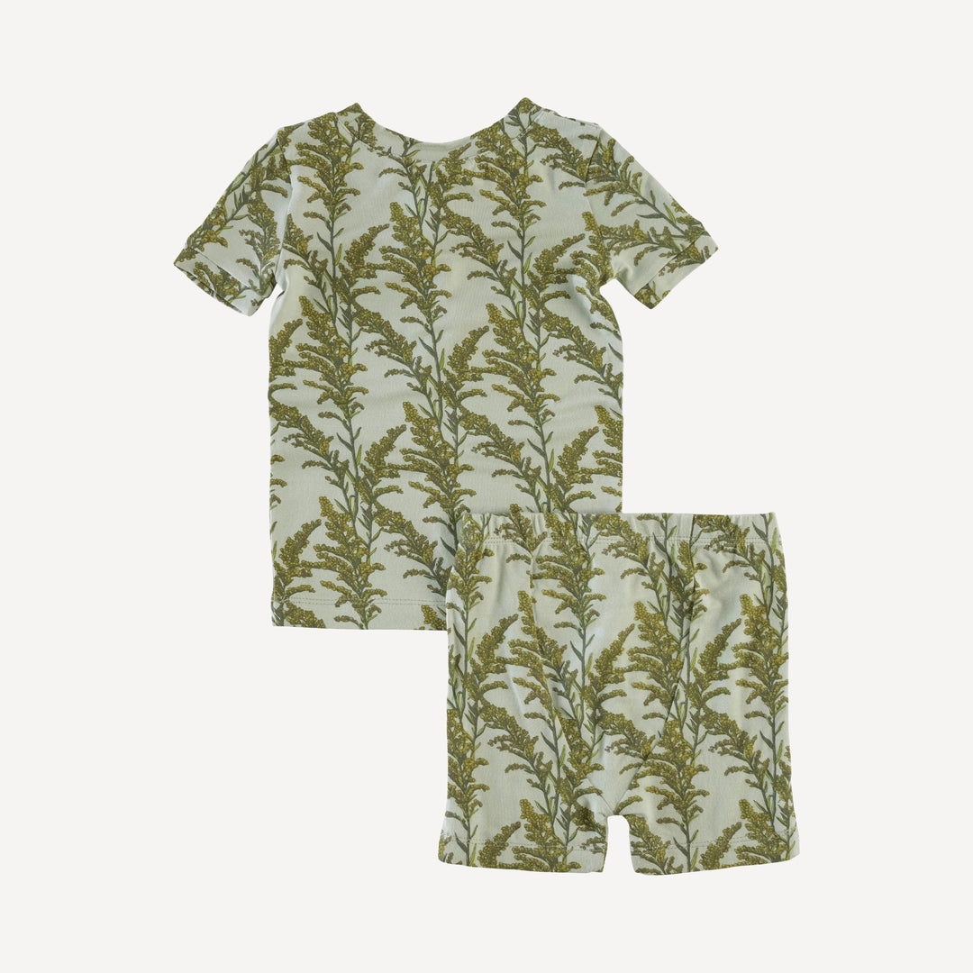 short sleeve crew neck shortie pj set | goldenrod | modal