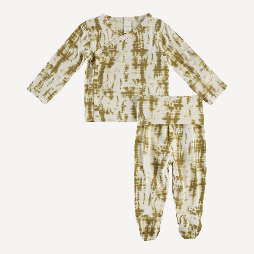 wrap layette set | golden shibori | modal