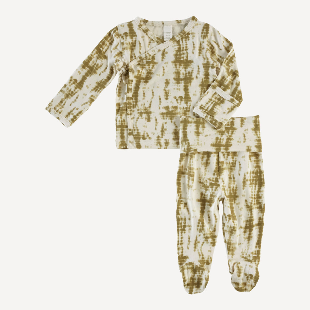 wrap layette set | golden shibori | modal