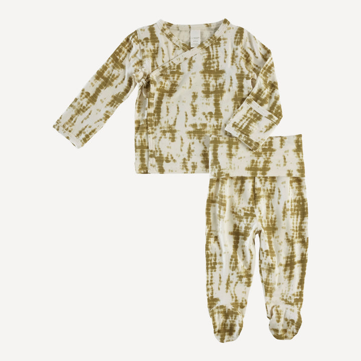 wrap layette set | golden shibori | modal