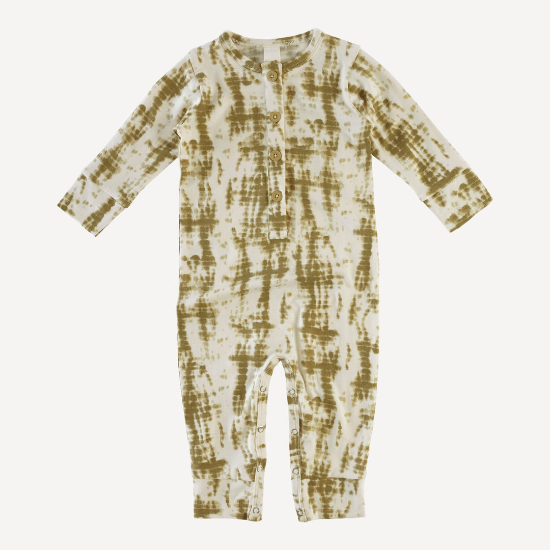 long sleeve sport union suit | golden shibori | modal