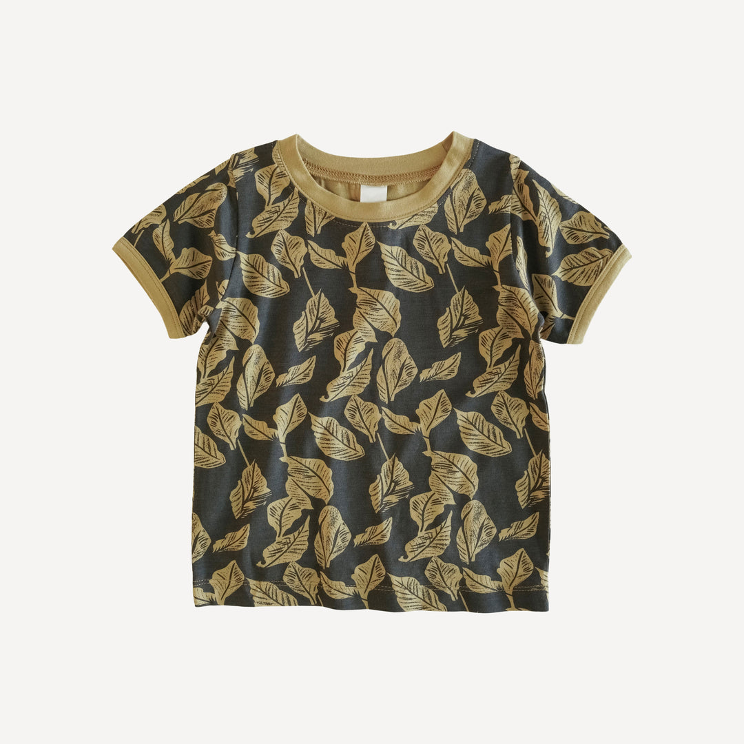 short sleeve ringer tee | golden woods leaf | modal