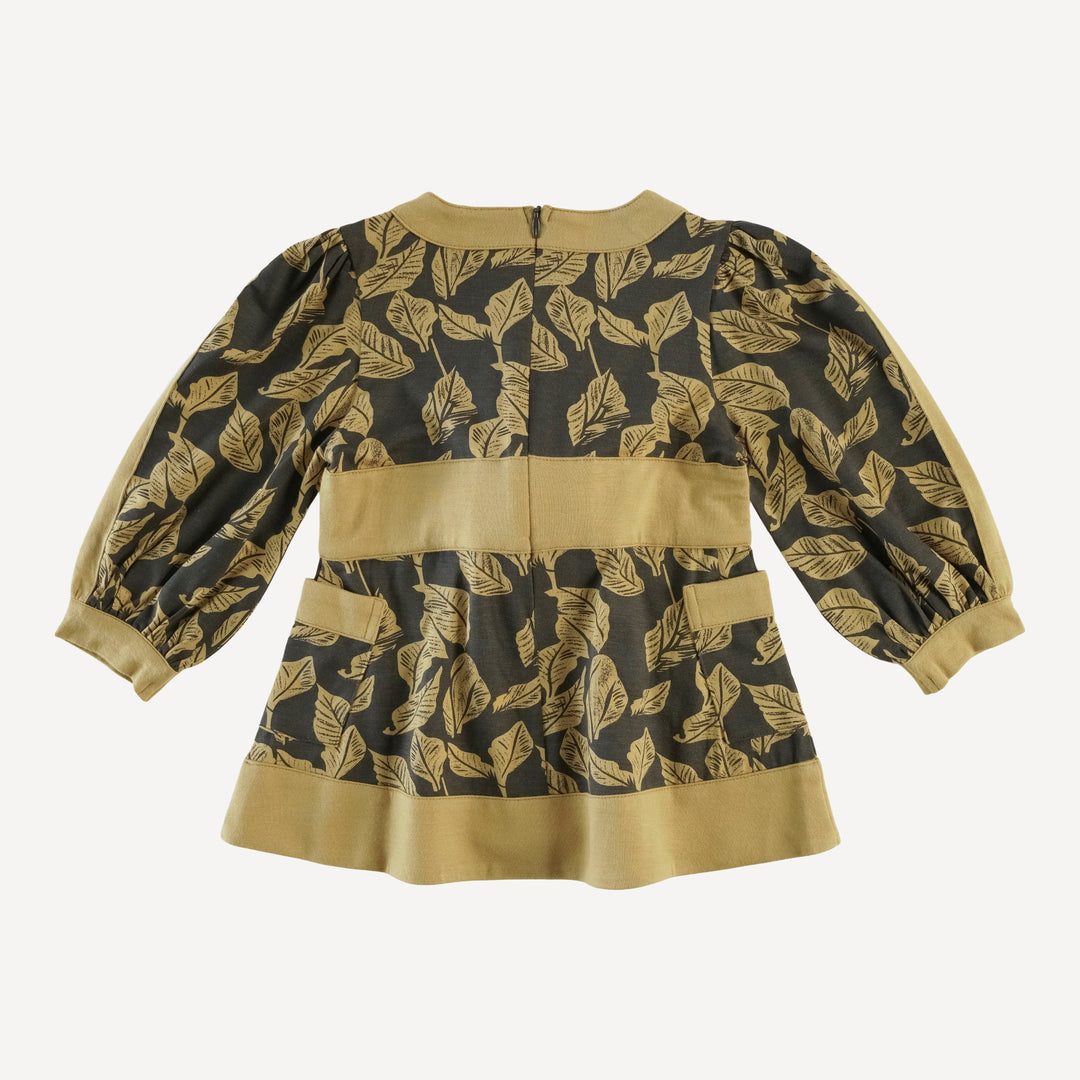 long sleeve peasant top | golden woods leaf | modal