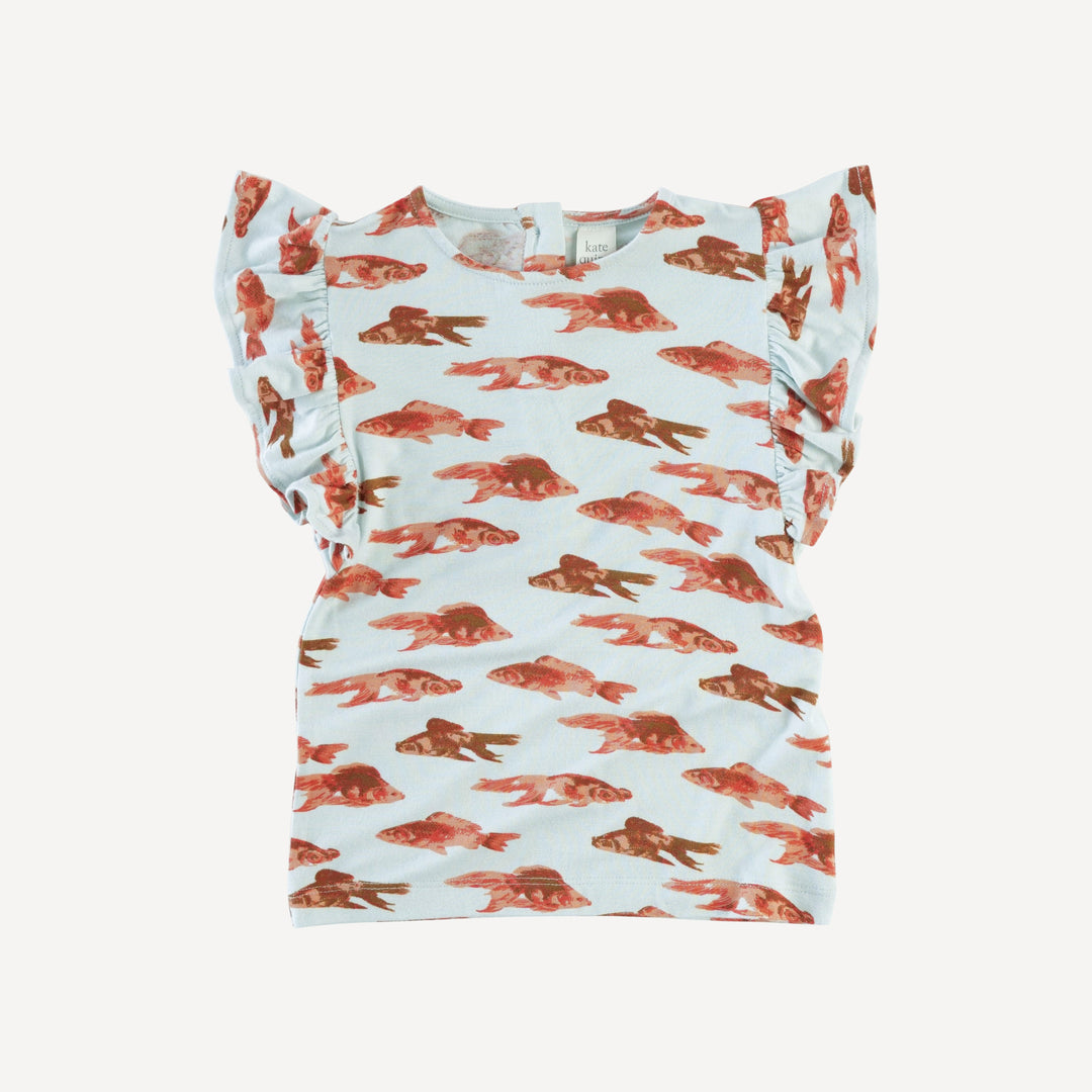 flutter sleeve tee | peach goldfish | lenzing modal