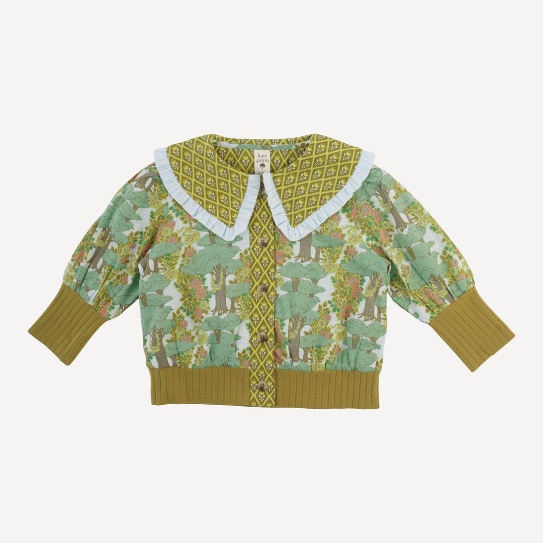 ruffle collar jacket | goldilocks morning woods | organic cotton woven
