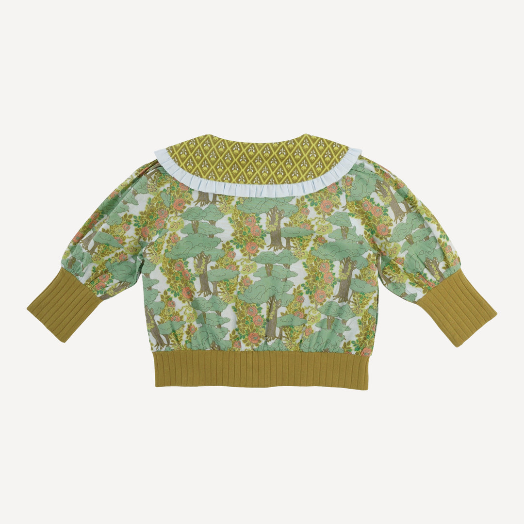 ruffle collar jacket | goldilocks morning woods | organic cotton woven