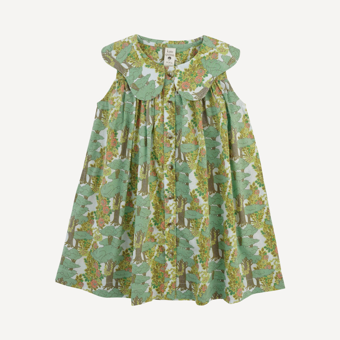 olive dress | goldilocks morning woods | organic cotton woven