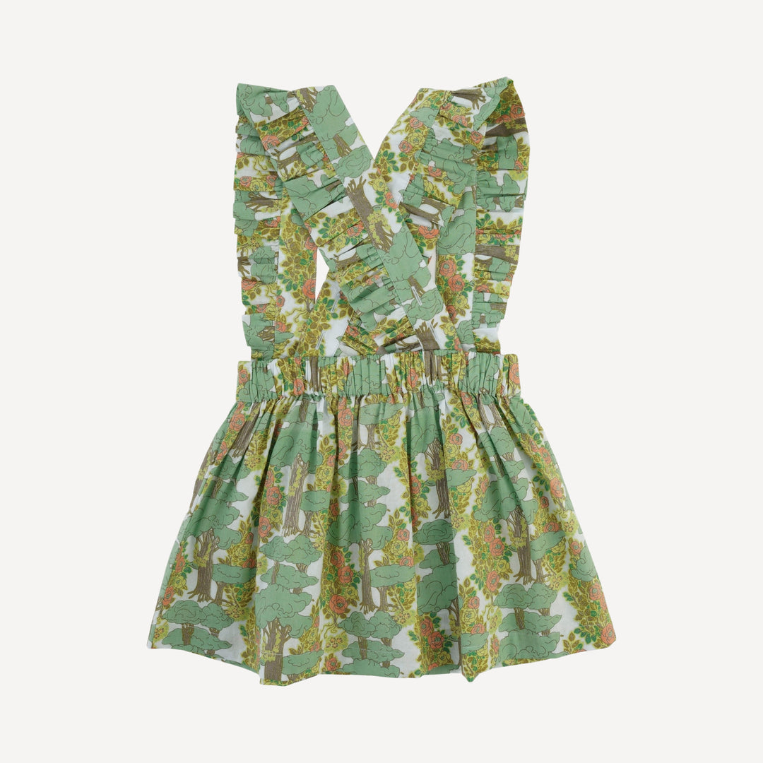 ruffle suspender skirt | goldilocks morning woods | organic cotton woven