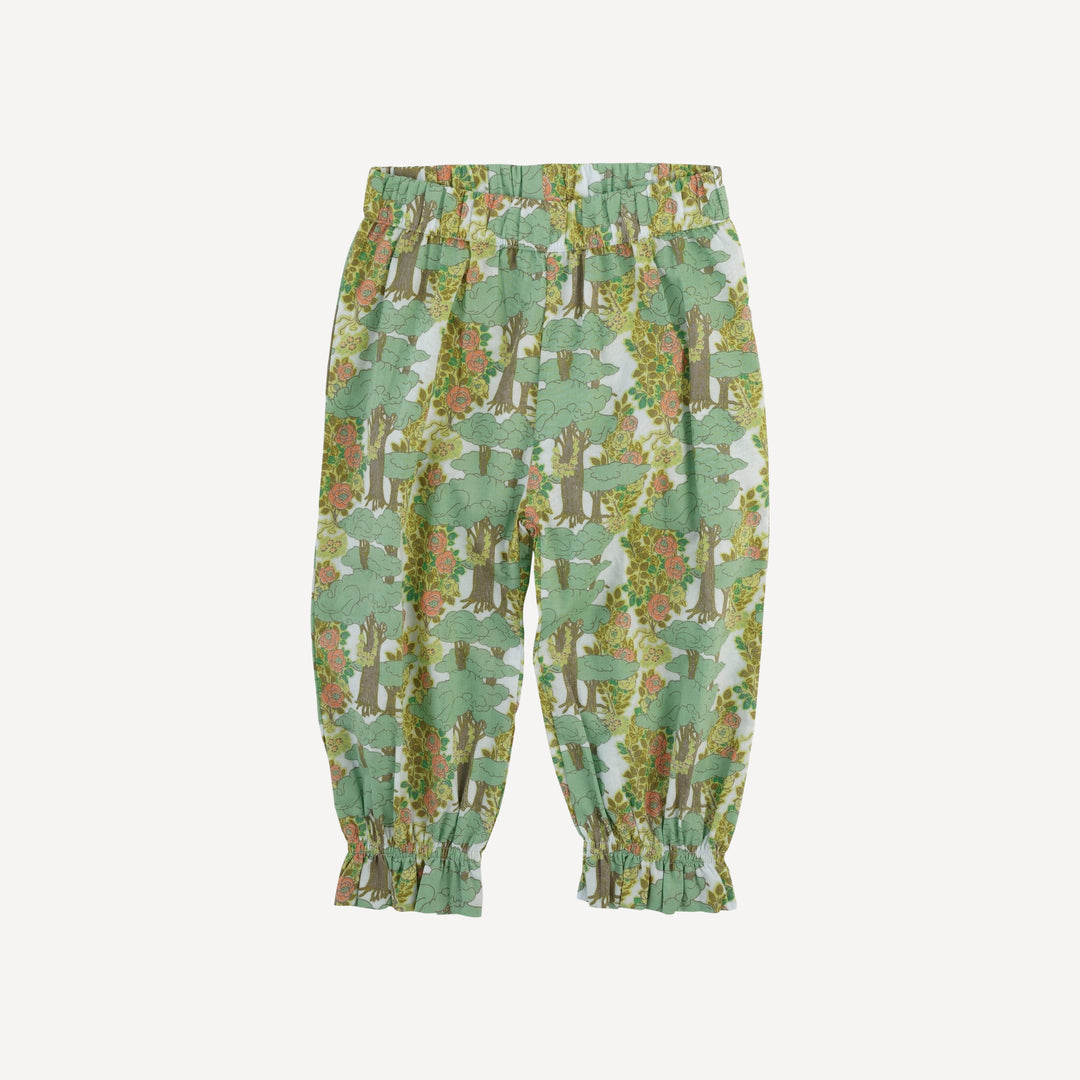 gathered pant | goldilocks morning woods | organic cotton woven