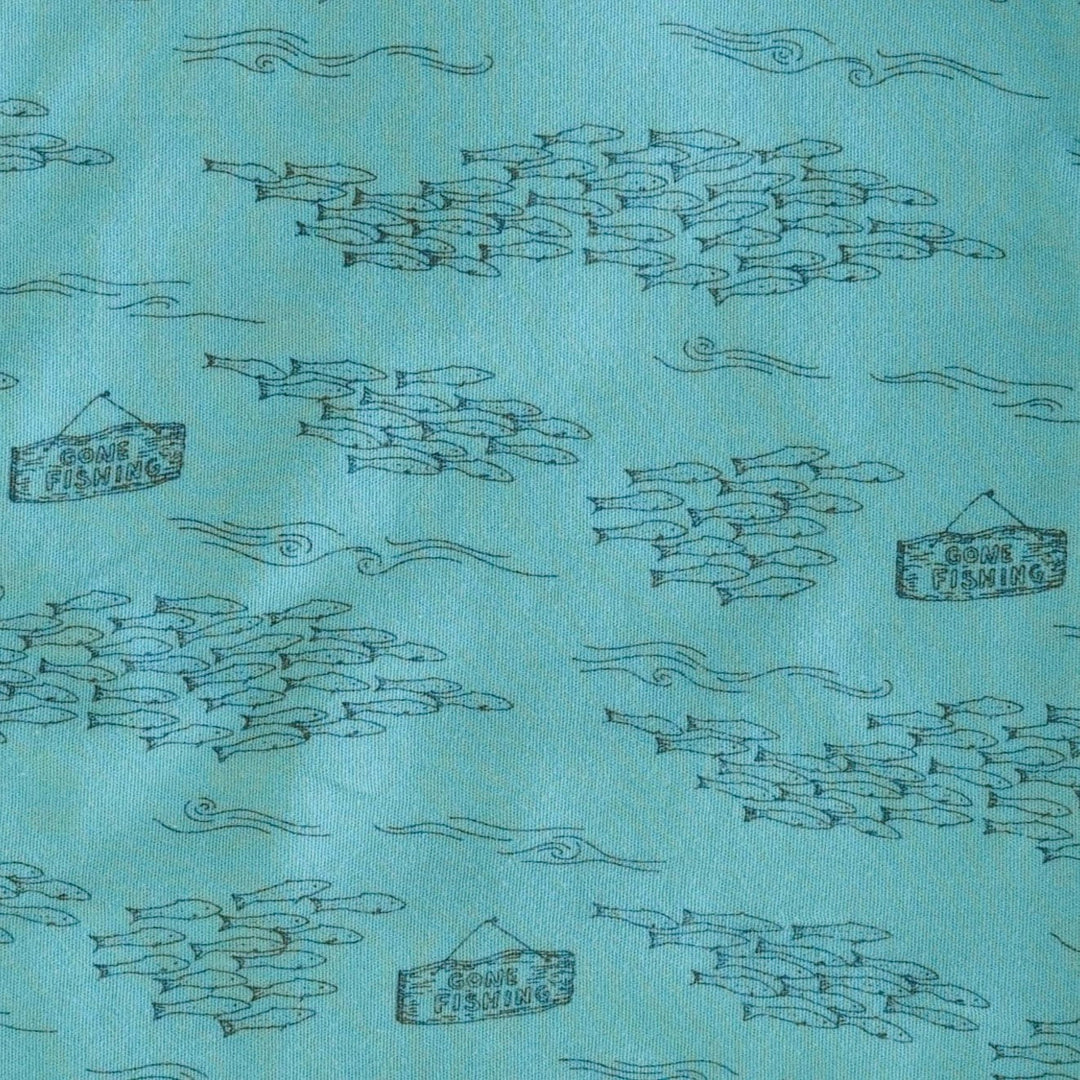 single layer blanket | gone fishing | organic cotton interlock