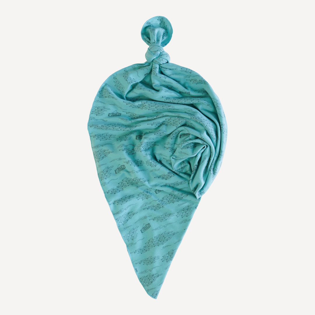 single layer blanket | gone fishing | organic cotton interlock