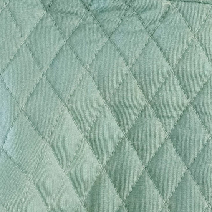 quilted hooded jacket | granite green | bamboo