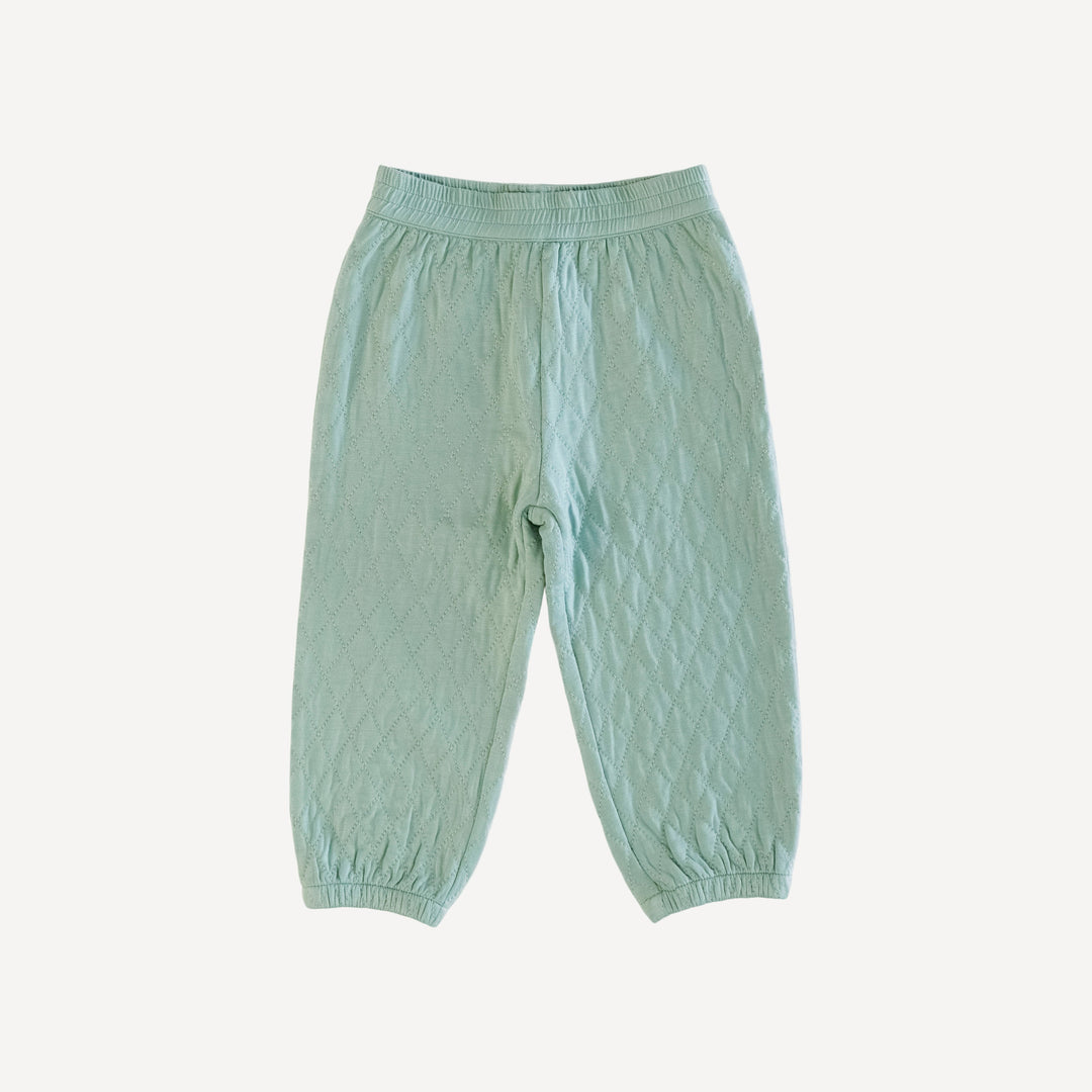 quilted relaxed jogger | granite green | bamboo