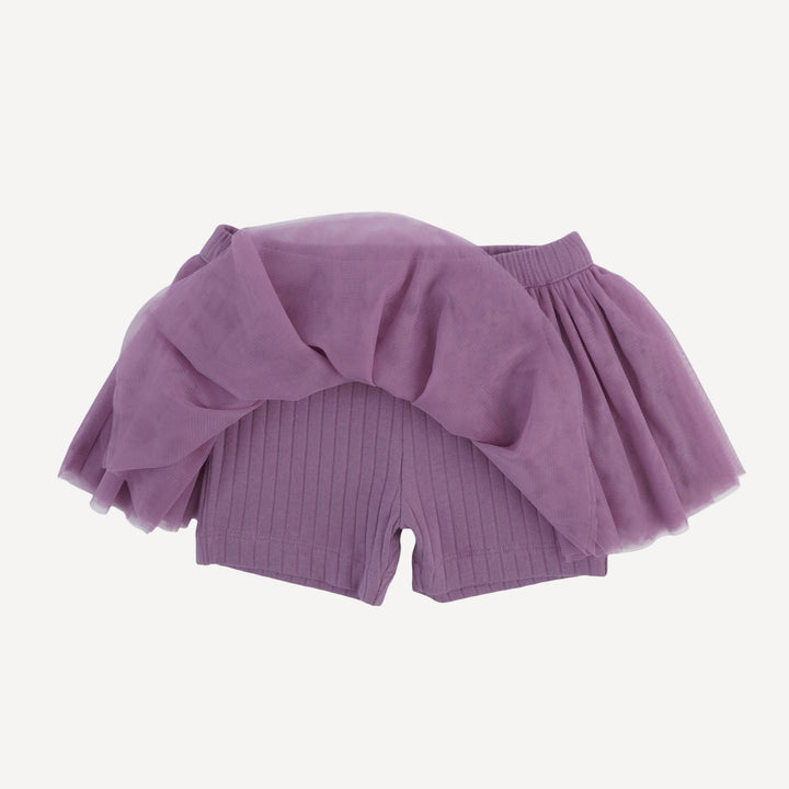 tulle ballerina tutu short | grape gloss | organic cotton wide rib