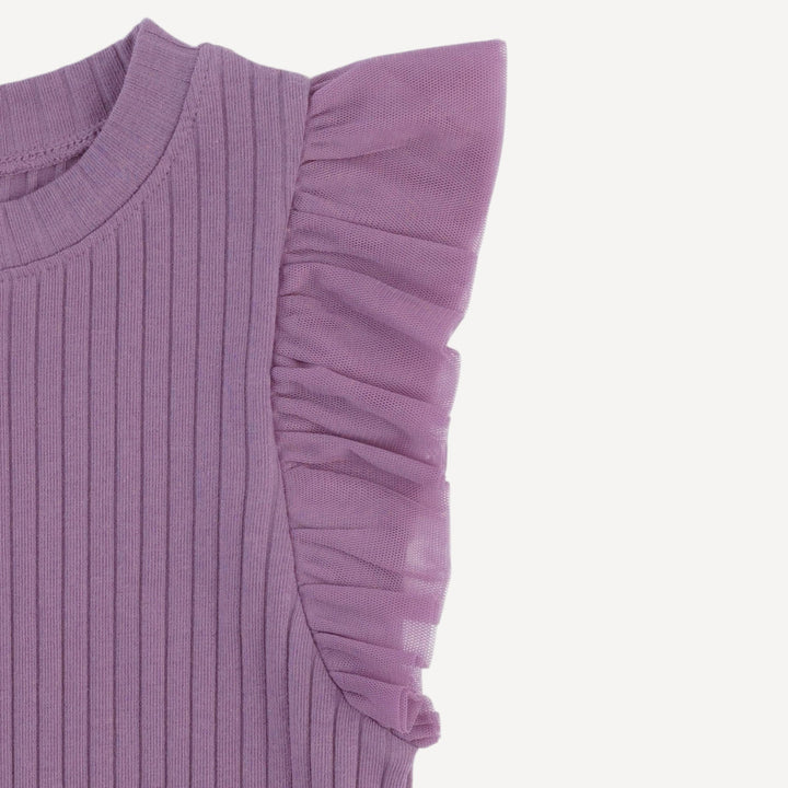 100 acre wood tulle flutter tee | grape gloss | organic cotton wide rib