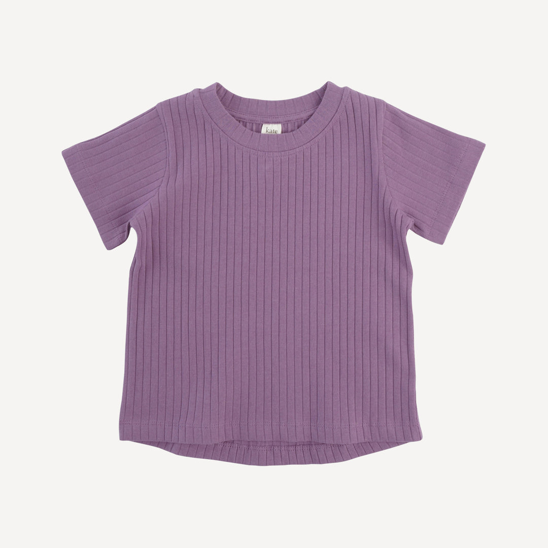 short sleeve essential boxy tee | grape gloss | organic cotton wide rib