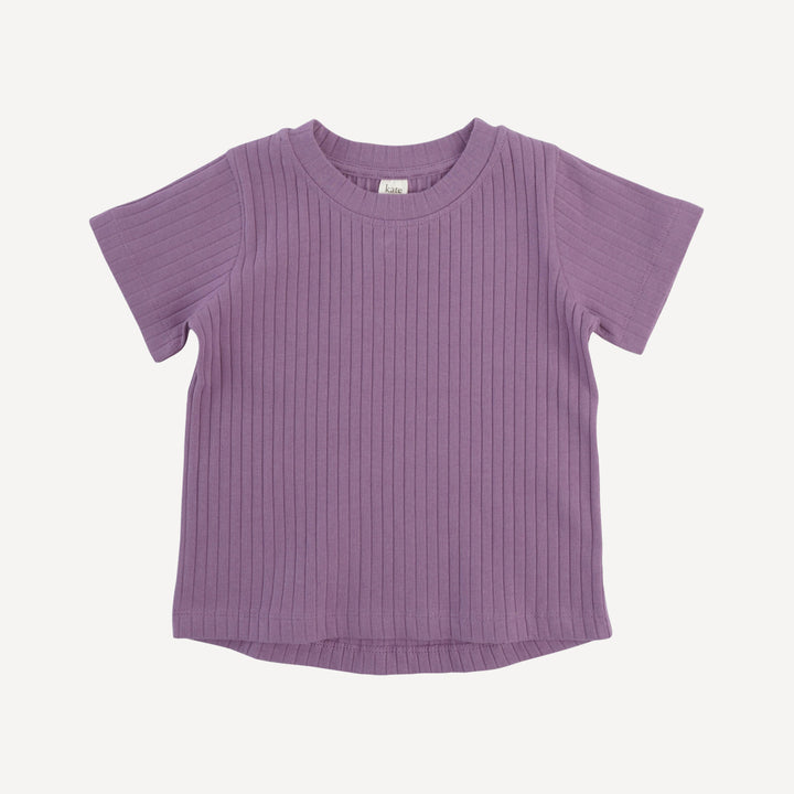 short sleeve essential boxy tee | grape gloss | organic cotton wide rib