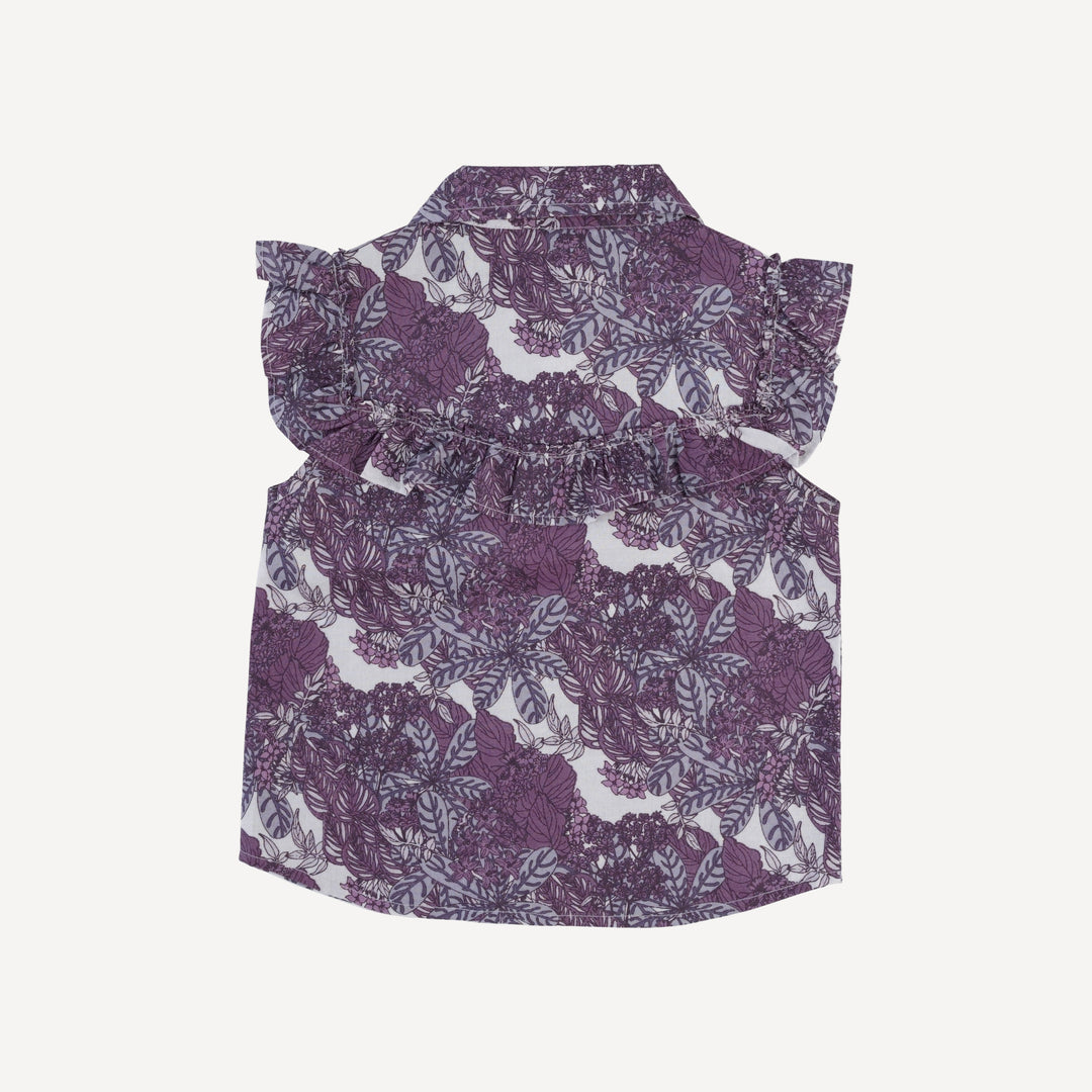 sleeveless goldilocks top | grape goldilocks floral | organic cotton woven
