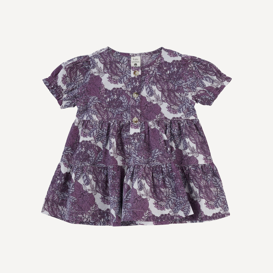 short puff sleeve prairie top and legging set | grape goldilocks floral | organic cotton woven