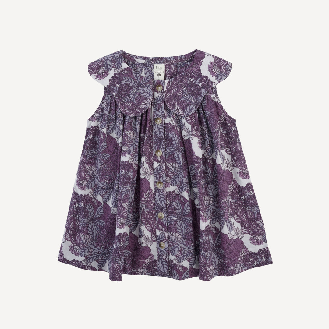 olive top | grape goldilocks floral | organic cotton woven