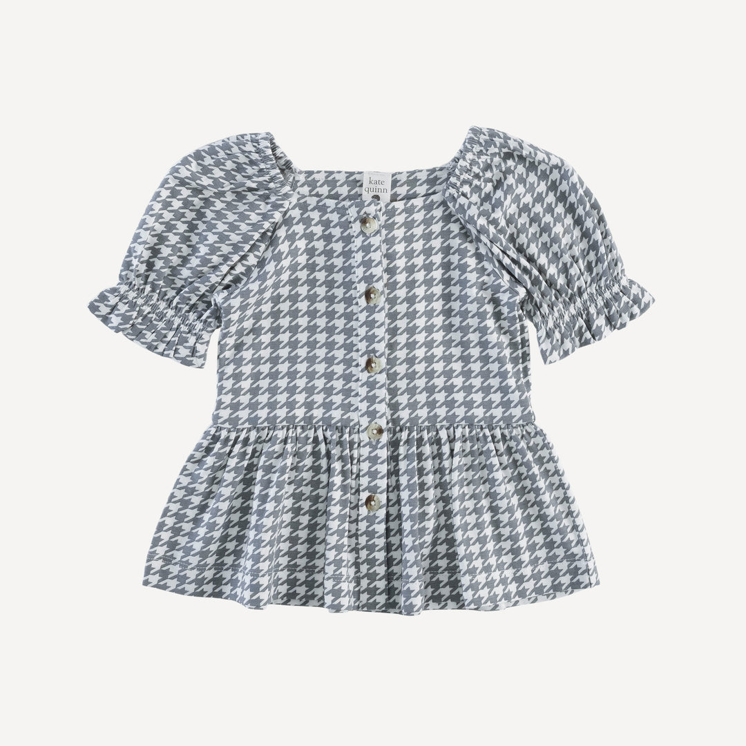 100 acre wood top | gray houndstooth | bamboo