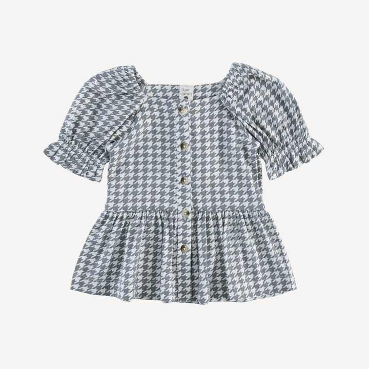 100 acre wood top | gray houndstooth | bamboo