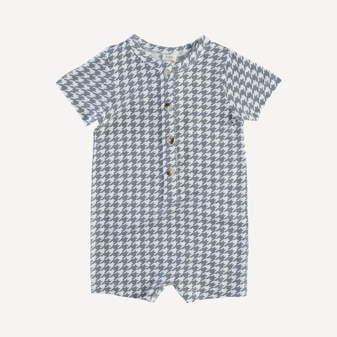 short sleeve union shortie | gray houndstooth | bamboo