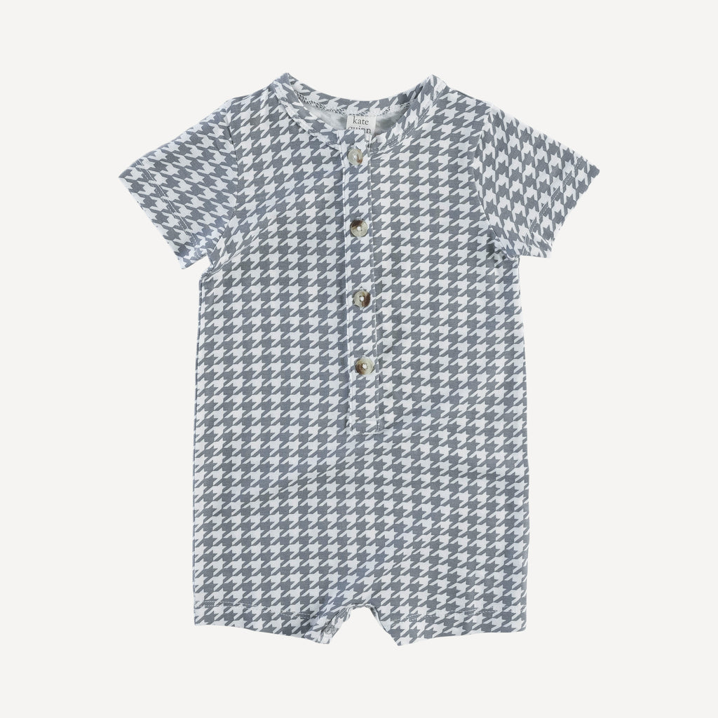 short sleeve union shortie | gray houndstooth | bamboo