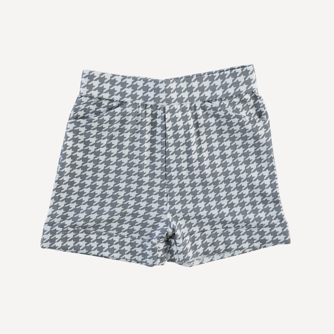 cuffed pocket short | gray houndstooth | bamboo